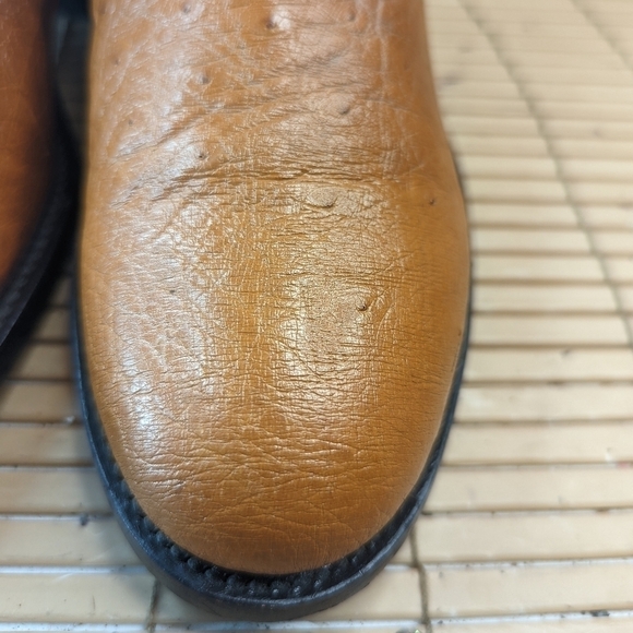 Dan Post men's sz 7.5D genuine exotic smooth Ostrich Cognac brown. Worn one time - Picture 4 of 12
